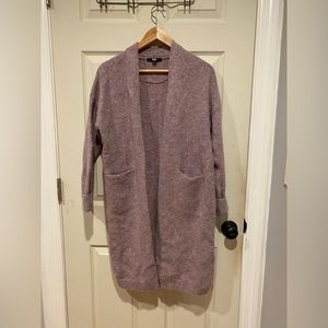 Uniqlo Wool Cardigan Sweater Long Purple small